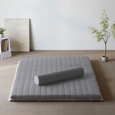 아틸라트 라텍스 3단 접이식 매트리스 퀸 + 바디필로우, 멜란지 그레이