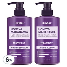KUNDAL 昆黛爾 蜂蜜澳洲堅果保濕護髮乳 櫻花香, 500ml, 6瓶