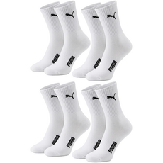 PUMA AEROSILVER 毛圈機能運動中筒襪 4雙, 白色, 1套