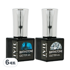 IVIt 誕生石亮粉凝膠指甲油 2入, 閃光凝膠三月海藍寶石+四月鑽石, 6組