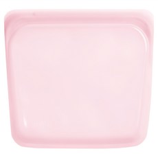 stasher 方形矽膠密封袋 粉紅色, 19.05 x 17.78 x 2.54cm, 1個, 1入