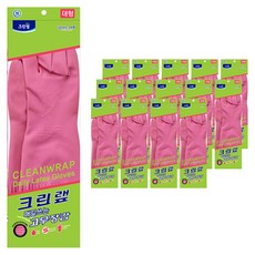 크린랩 매일쓰는 고무장갑, 핑크, 대(L), 15개