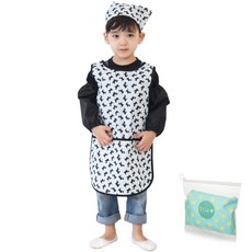 Plie 男黑色狗狗無袖防水圍裙+頭巾+袖套+夾鏈袋