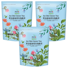 AWAStea 阿華師 三角立體茶包 黃金超油切冷泡綠茶 含玫瑰花瓣 蘋果膳食纖維 80公克, 4g, 20包, 3袋