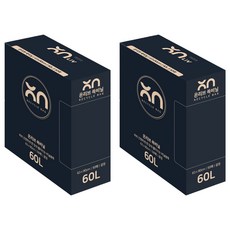 休假塑料回收垃圾袋黑色 50p, 2個, 60L