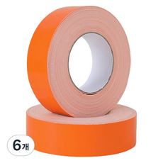MaDaKkuMi 多色寬版棉質布膠帶 10cm x 20m, 21 橘色, 6個