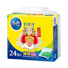 得意 抽取式衛生紙 好神限定大甲媽祖版 強韌提升20% 祥雲星斗雙壓花, 24包, 3袋