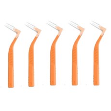 Yigate 醫潔 Lemeis L型牙刷 牙間刷 橘色, 5入, 1個