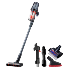TECO 東元 大全配綠光顯塵無線吸塵器 23Kpa/九錐氣旋/HEPA過濾/絨毛電動滾刷 XJ2501CB, 黑色