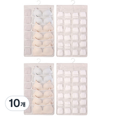 씨로이 옷걸이형 양면수납함 36칸 1세트, 베이지, 10개