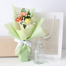 제이메이드 생화 화병과 전하는 꽃다발, 무드 오렌지
