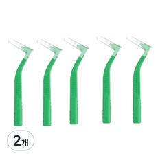 르메이스 L형 치아브러쉬 치간칫솔 그린, 5개입, 2개