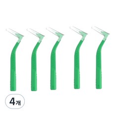 르메이스 L형 치아브러쉬 치간칫솔 그린, 5개입, 4개