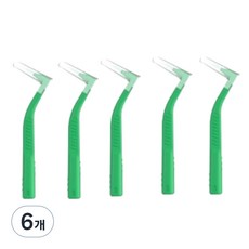르메이스 L형 치아브러쉬 치간칫솔 그린, 5개입, 6개