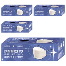 淨新科技 成人4D口罩 加大款, 黑色, 25入, 5組