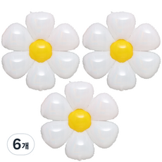 joyparty 雛菊氣球 大型 80公分, 白色, 6個