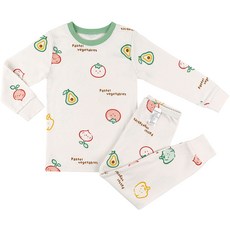 Maykids 兒童粉彩蔬菜30支羅紋布內衣上下套裝