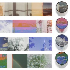 日記本感性裝飾膠帶風景膠帶 4種組 30mm*3m, 1套, 混合顏色