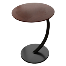 德利生活 簡易圓形茶几 原木/黑架 穩固承重 圓潤防撞 意式輕奢風, 1入