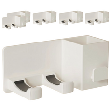 超級工廠 新款多功能吹風機架 太空鋁材質 白色 6個