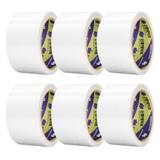 신흥테이프 칼라 박스테이프 흰색 50m, 6개