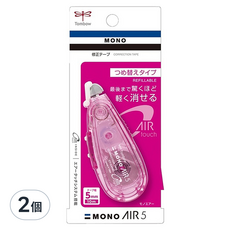 TOMBOW MONO AIR 5 修正帶 CT-CR5C65 櫻花粉 5mm x 10m 2個入, 2個