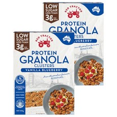 RED TRACTOR 紅色拖拉機 低糖烘烤堅果穀物燕麥片, 香草藍莓口味, 450g, 2盒