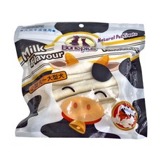 Boneplus 天然潔牙牛皮細棒5吋 18週以上犬種, 牛奶, 180g, 1包