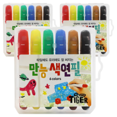 MY LITTLE TIGER 萬能彩色鉛筆, 6 種顏色, 3個
