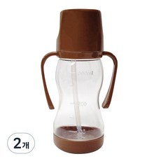 아가프라 라온 빨대컵, 350ml, 2개, Chocolate