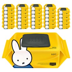 슈퍼대디 소프트 미피 유아물티슈 캡형, 50g, 100매, 30개