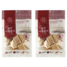똑똑한입 포천 이동갈비 강아지 간식, 혼합맛, 250g, 2개