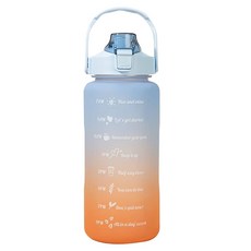 彈蓋吸管刻度運動水壺 漸層款, 漸層藍, 2L, 1個