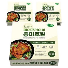자연으로 에어프라이어 종이호일 중형 60매, 3개