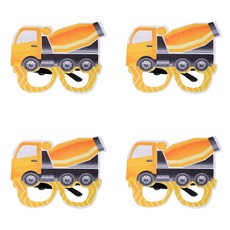 알로데 다양한 굴삭기 파티안경, TYPE03탱크트럭, 4개