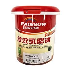RAINBOW 虹牌油漆 全效乳膠漆 天然氣味 無毒環保 長效抗菌 塗膜細緻, 白色, 1L, 1桶