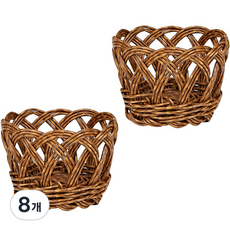 house recipe. PP藤編小物籃, 棕色, 8個