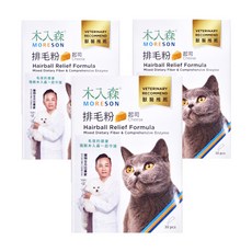 MORESON 木入森 貓咪排毛粉 19種綜合酵素 含專利纖維 解決便秘困擾 獸醫推薦, 排毛, 起司風味, 3盒, 30包