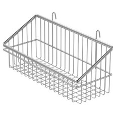 KI WISH 居家生活 掛勾式方形掛籃, 銀色 鐵製 30x11.5x14.5cm, 1個