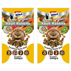 Pet Village 魔法村 兔子天然水果大餐, 添加蔬果牧草 提升免疫力 改善尿臭 加鈣礦物質 強健骨骼牙齒, 1kg, 2袋