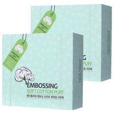MediFlower 柔軟壓紋化妝棉, 300入, 2盒