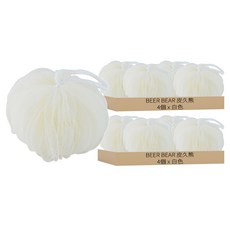 皮久熊 BEERBEAR 極致細柔沐浴澡球 MY-6240 50g, 白色, 1個裝, 8個