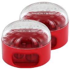 KUM 庫姆 208 M2 圓形透明蓋雙孔削筆器 POP系列 1031221, 顏色隨機, 2個