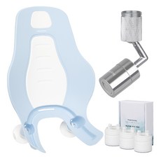 HappyDarling 720度 Water Tap Pro KC認證 洗臉盆水龍頭 + Safe 嬰兒潔膚器組合, 藍色