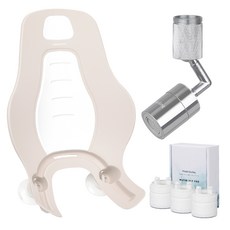 HappyDarling 720度Water Tap Pro KC認證洗臉臺水龍頭 + 安全嬰兒免治馬桶座套組, 摩卡色