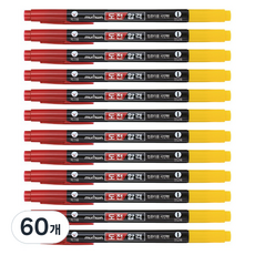 munhwA 挑戰合格電腦用簽字筆, 60個, 黑色 + 紅色