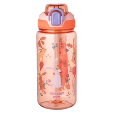 兒童彈蓋鴨嘴水壺, 小兔, 600ml, 1個