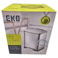 EKO 靜音緩降垃圾桶 12L 防指紋 五年保固, 鈦金灰