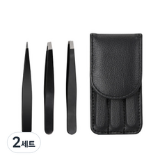 高級鑷子 3件組, 2組, 黑色