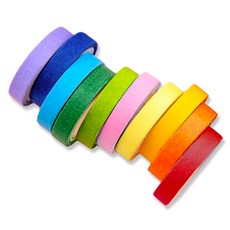 레더스 무지개 마스킹 테이프 10종 세트 7mm x 3.5m, 혼합색상, 1세트